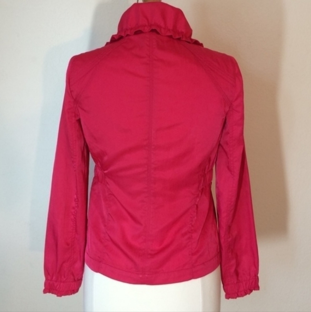 White House Black Market WHBM Pink Casual Full Zip Jacket Women's Size 2 EUC - Picture 3 of 9